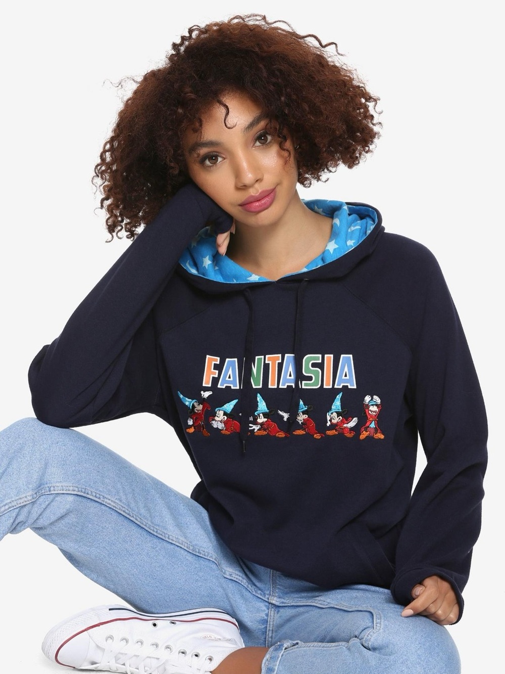 Disney Fantasia Sorcerer Mickey Mouse Embroidered Hoodie